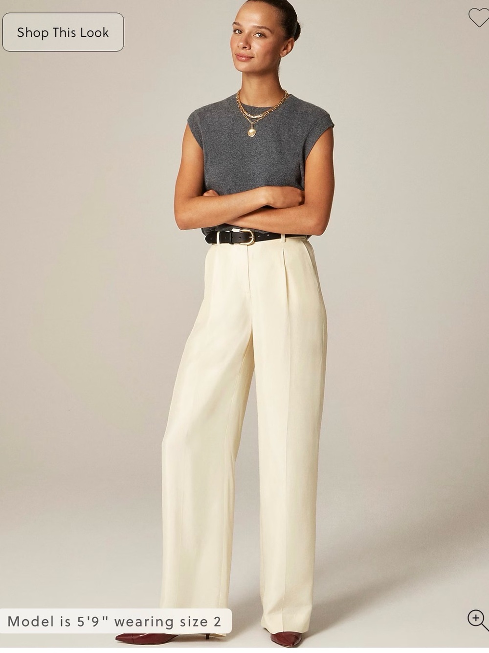 J.Crew The essential linen wideleg pants